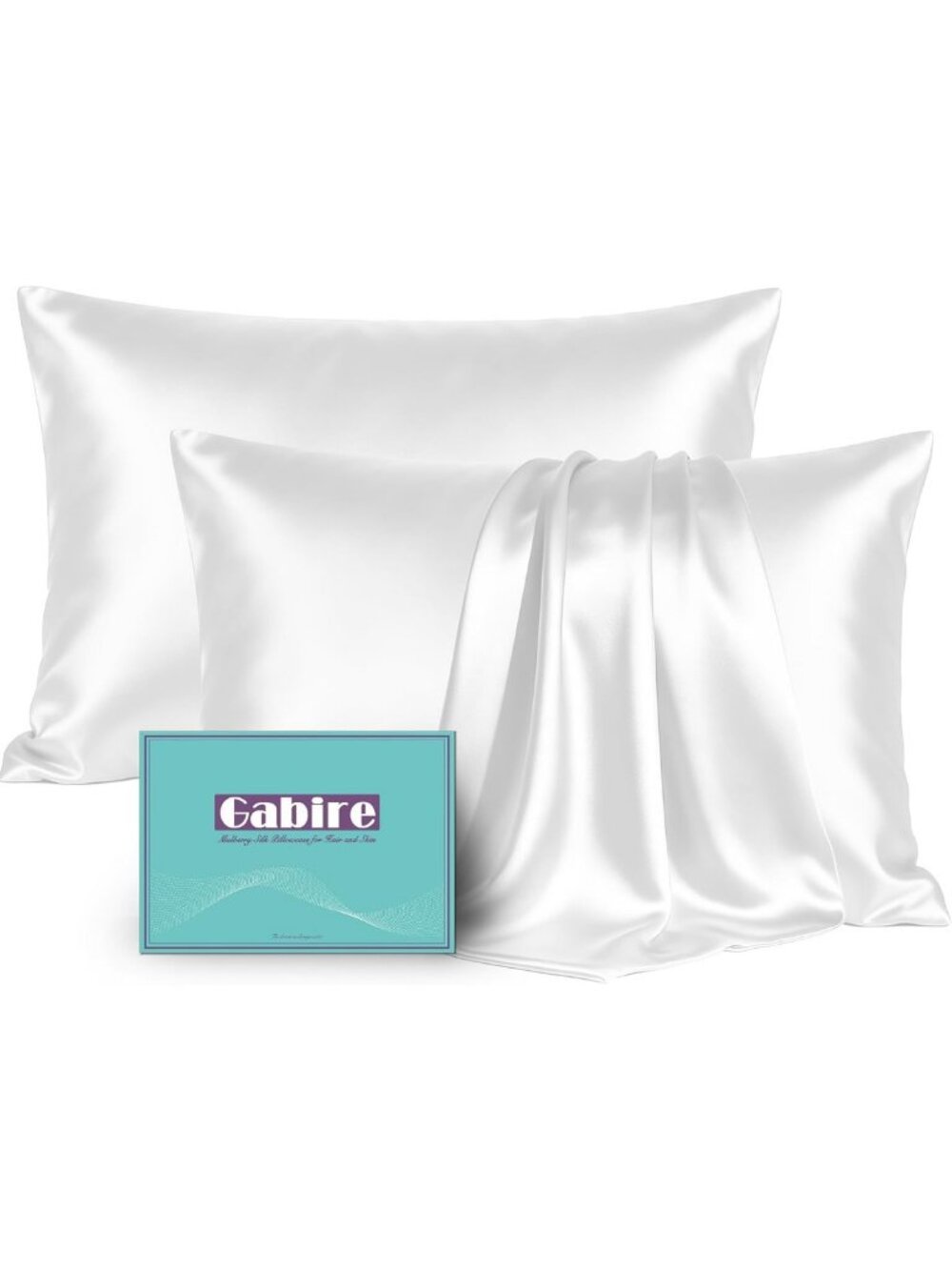 Luxury Mulberry Silk Pillowcases Set of 2 - Soft, Cool, Hypoallergenic for Hair